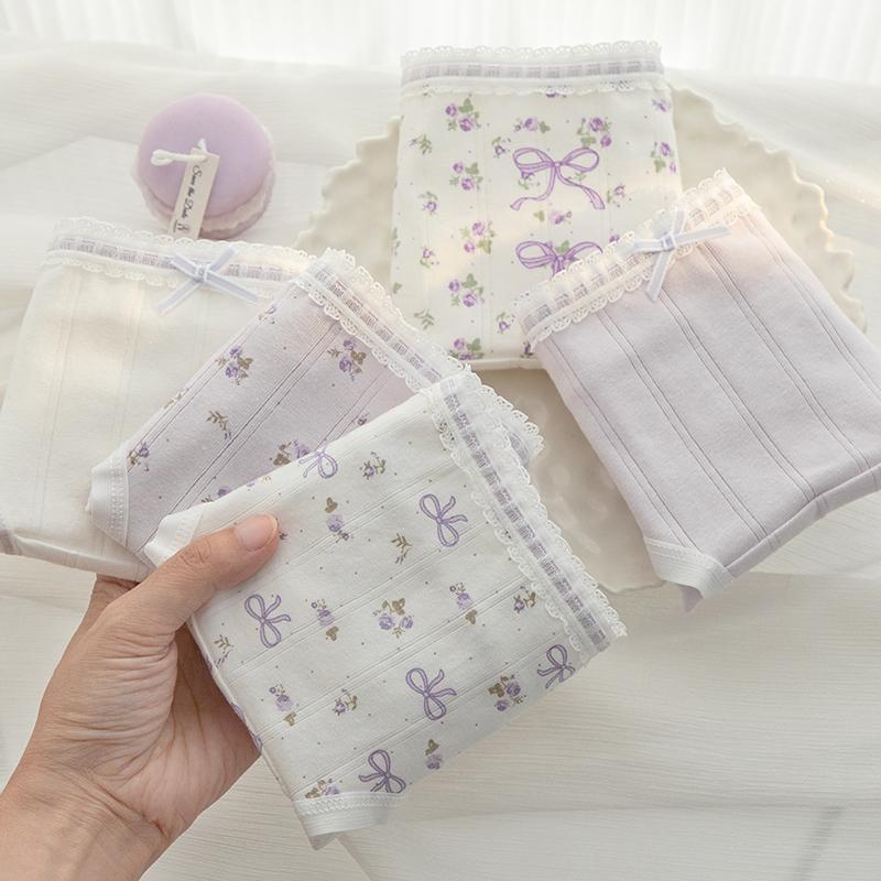 A-class baby cotton women's underwear 10A pure cotton antibacterial crotch breathable and skin friendly girl style triangle pants