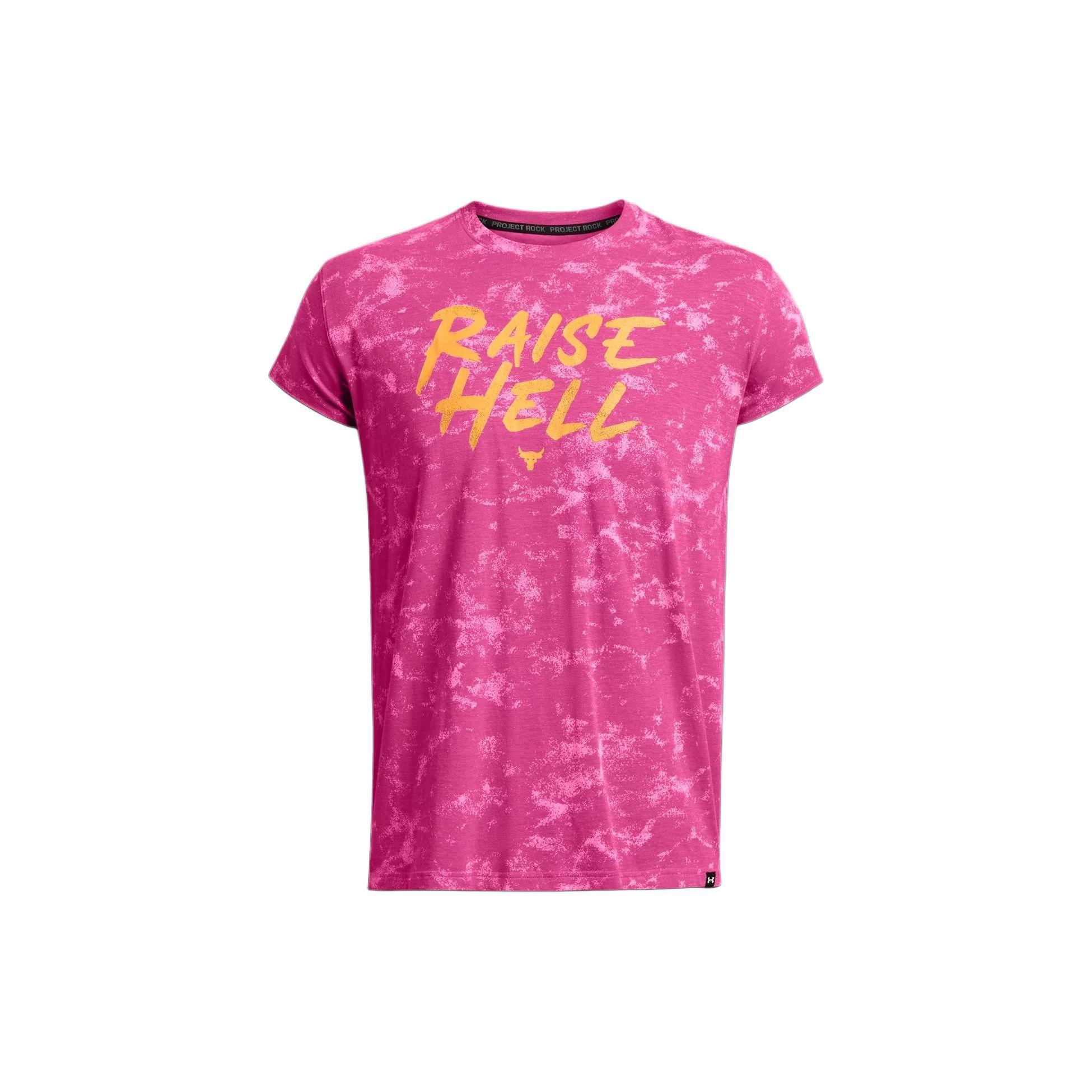 

Under Armour Мягкая эластичная футболка прямого покроя с круглым вырезом и коротким рукавом, мужские топы, цвет лотоса-розовый 1383298-686 XL