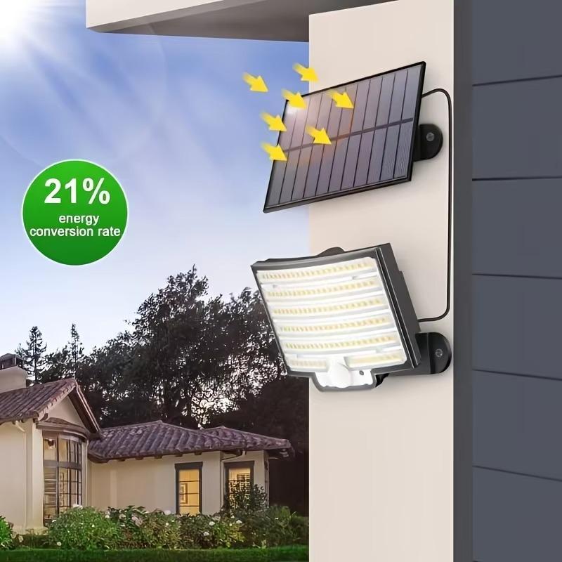 IP65 Waterproof Solar Outdoor Light - LED Motion Sensor Light - Security Floodlight with Remote Control for Patio, Garage, Yard