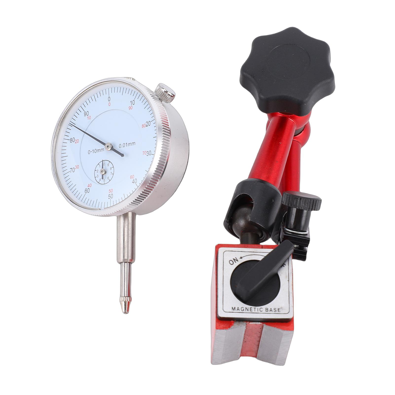 Metal Round Dial Indicator Universal Flexible Magnetic Base Holder Bracket Machining Workpiece Measurement Tools V-Slot Base