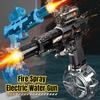 Electric Water Gun Automatic Continuous Firing Squirt Gun Outdoor Toy Long Range Shooting Water Gun with Lights Swimming Toys