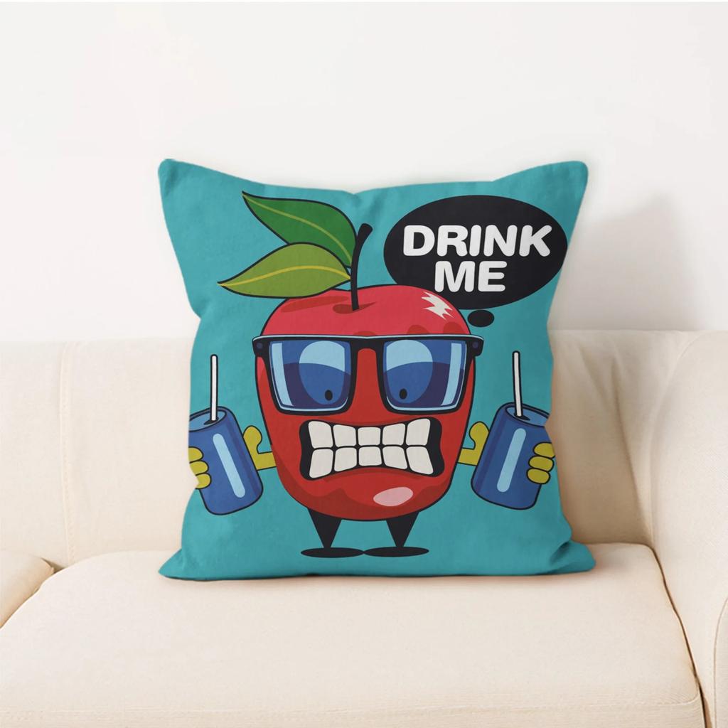 Einfache Heimdekoration Kissen Quadratische Auto Rückenlehne Cartoon Buchstaben Kissen Trendiger Kissenbezug