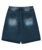 BASEMOMENT Washed Bermuda Denim Pants Medium Blue