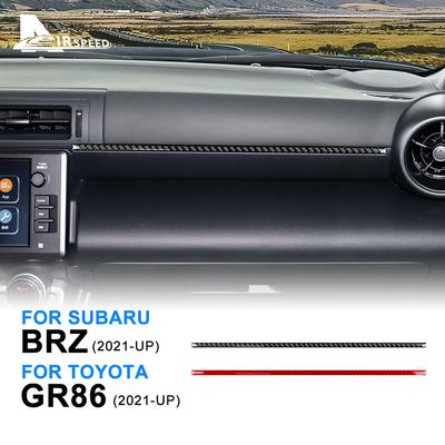 Real Carbon Fiber For Subaru BRZ Toyota GR86  2022 2023 Interior Trim Car Co-pilot Central Control Strip Sticker