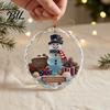 Seasonal Gift for Friends Christmas Acrylic Hanging Pendant Holiday Tree Decoration, 2D Flat Ocean Theme Ornament Elegant Decoration Home Party Decor,