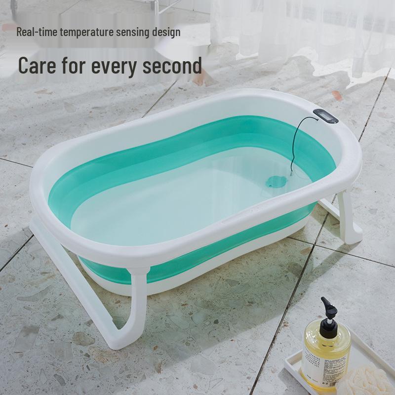 Folding Temperature-Sensitive Baby Bathtub: Large Size for Infants, Newborns, and Toddlers