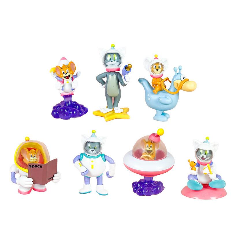 Tom Cute Cartoon And Jerry Space Series Model Set For Desktop Decoration