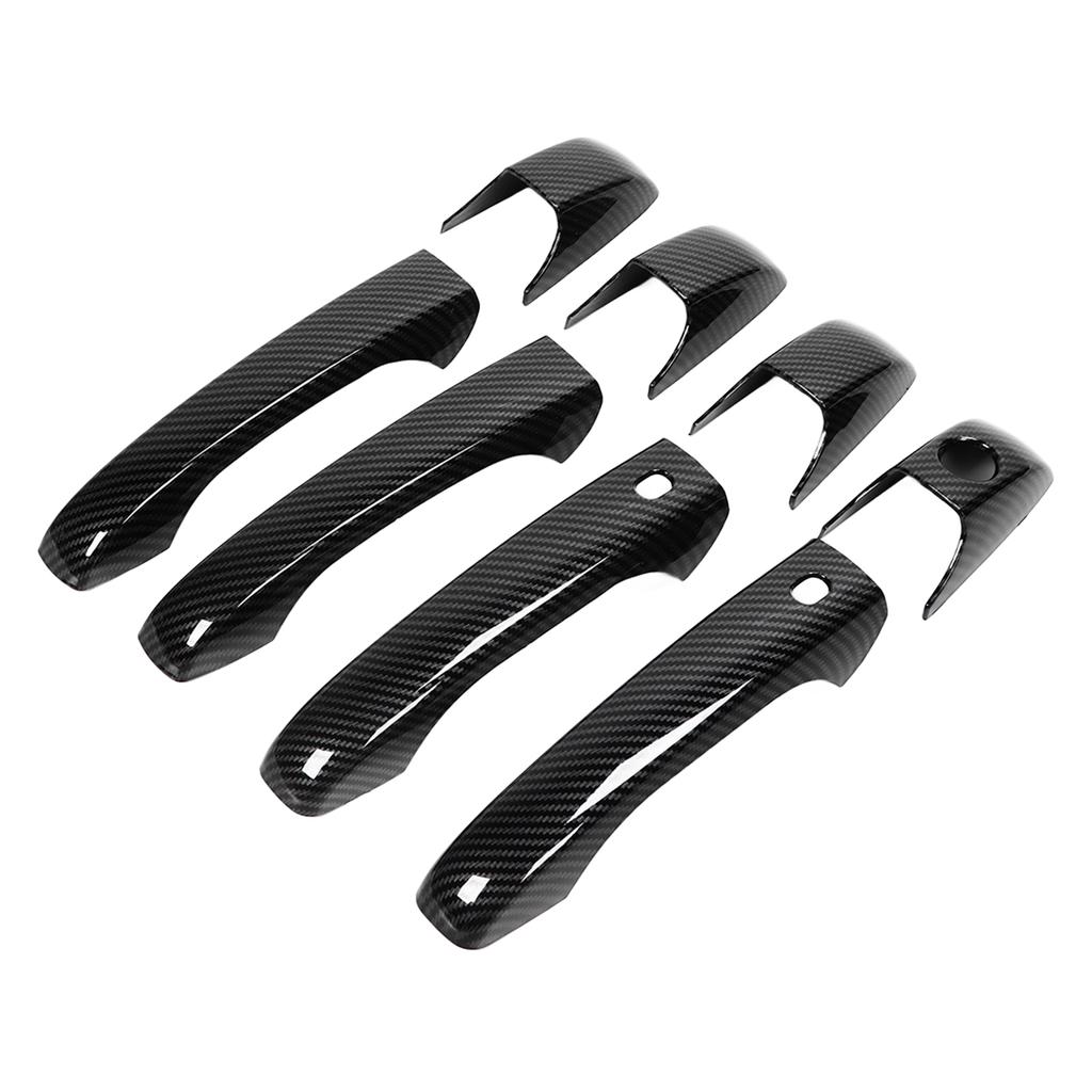 8pcs Carbon Fibre Style Door Handle Cover Trim Replacement for Jeep Patriot Grand Cherokee Durango
