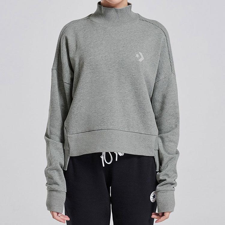 (WMNS) Converse Knit Mock Neck Sweatshirt Asia Sizing 'Grey' Women's 10007185-A02