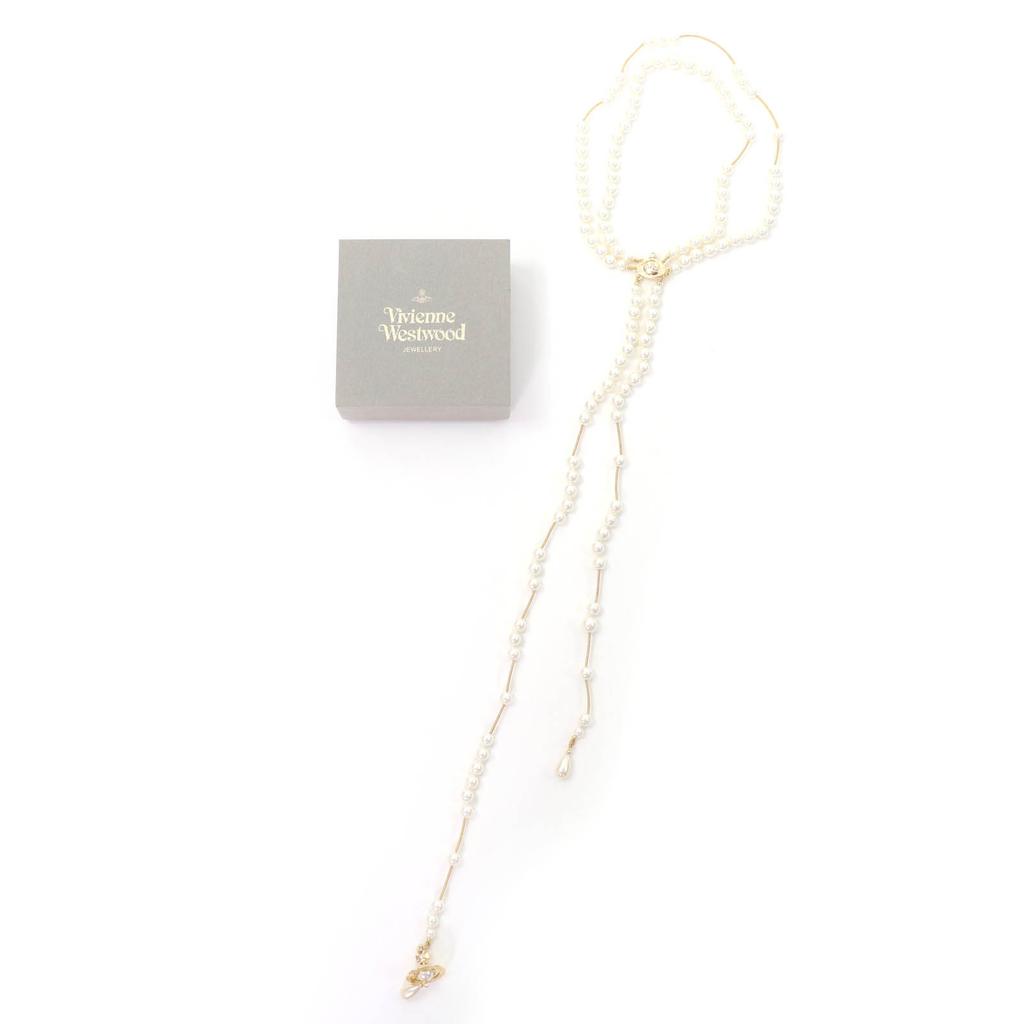 Grande Collana Vivienne Westwood Choker di Perle Rotte con Strass oro Usato