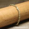 Matte Brass Teardrop Bead Bracelet – Red Knot Adjustable Boho Jewelry, Protection Luck Gift for Men & Women
