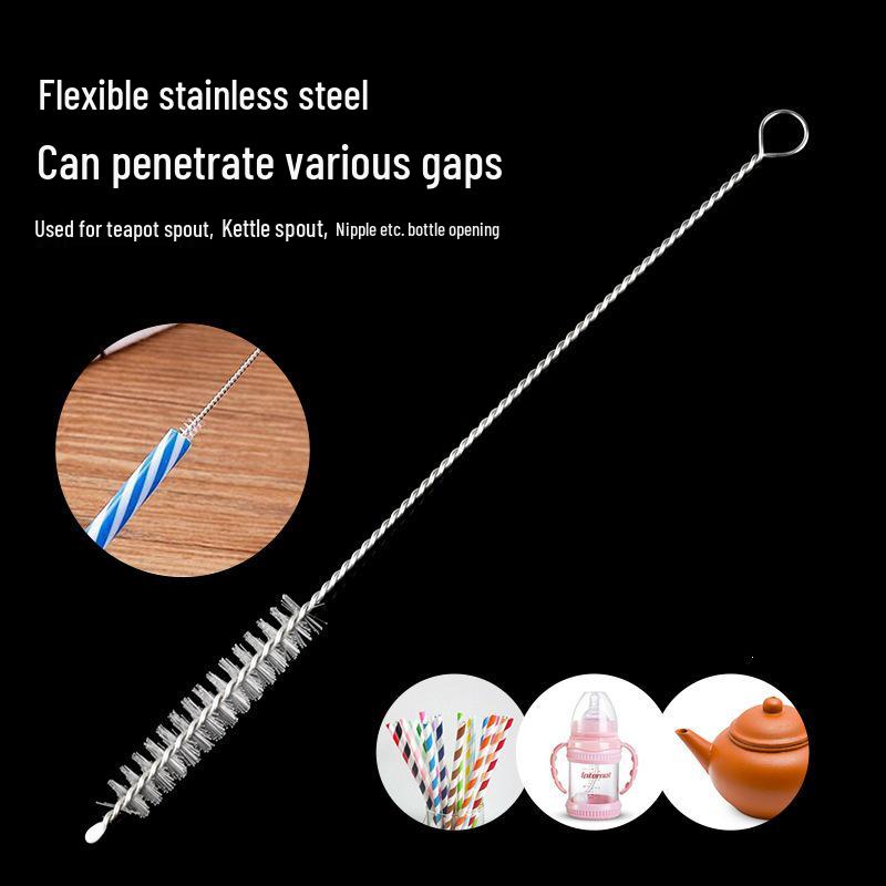 Long Thin Nipple & Straw Cleaning Brush Set with Cup Brush Head