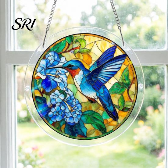 Lebendiges Schatten Puzzle Spielzeug Acryl Puzzle Sonnenfänger Fensteraufhängung Kit, Buntglas Stil DIY Interaktive Heimdekoration Puzzles Gartendekoration,