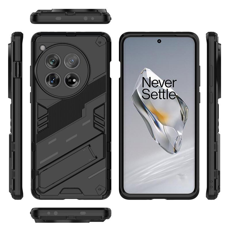 For OnePlus 12 5G Case OnePlus 11 12 5G Cover Luxury Armor PC Stand Holder Shockproof TPU Protective Back Cover OnePlus 12 5G