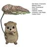 Hedgehog Garden Ornament with Leaf Resin Statue Cute Collectible Outdoor Decoration for Garden Holiday Party