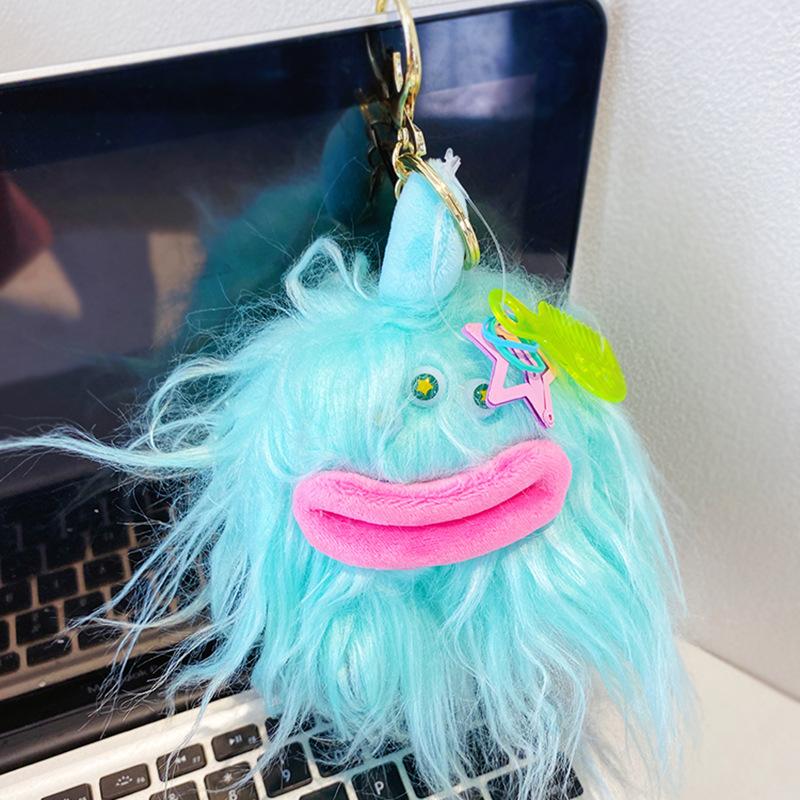 Tai Cool Spicy Dudu Lips Big Eyes Monster Keychain Fashion Girls Bag Pendant Creative Plush Doll
