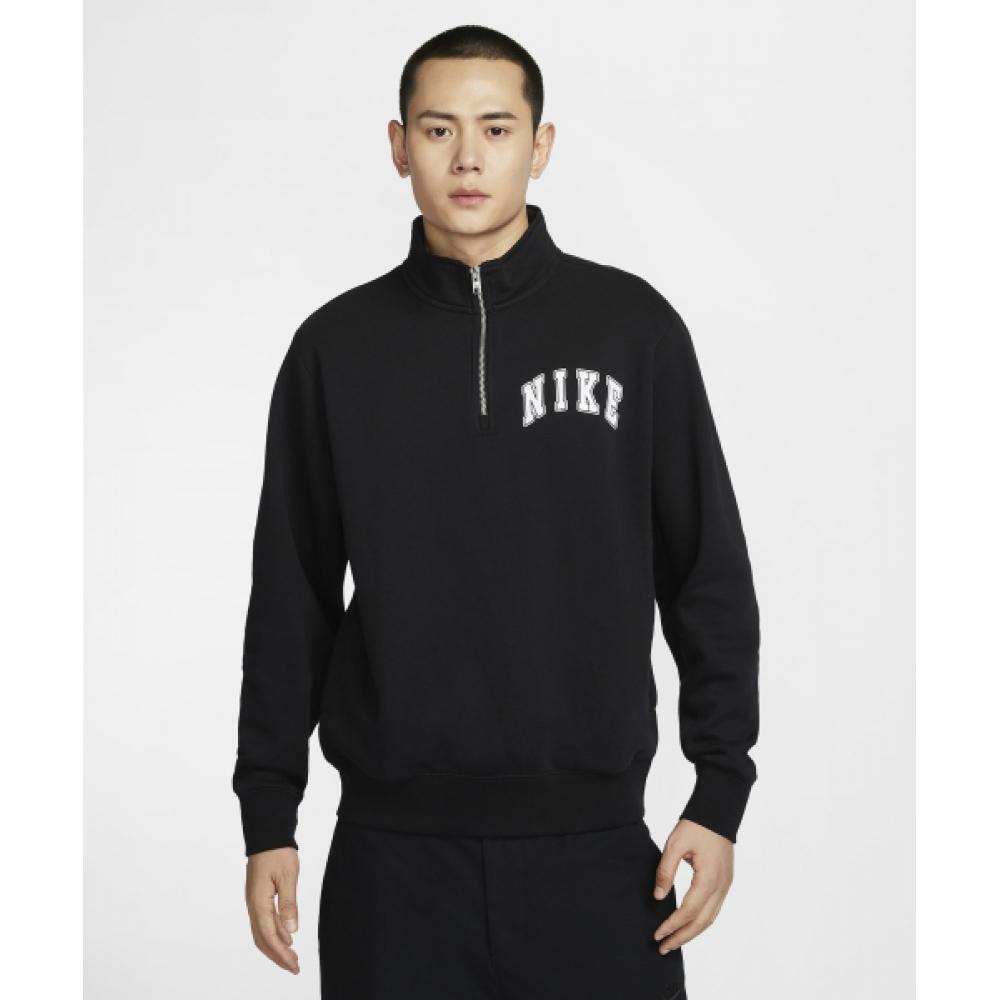 

Nike Club Quarterzip Fleece Top M Black White Fz0874 010 S