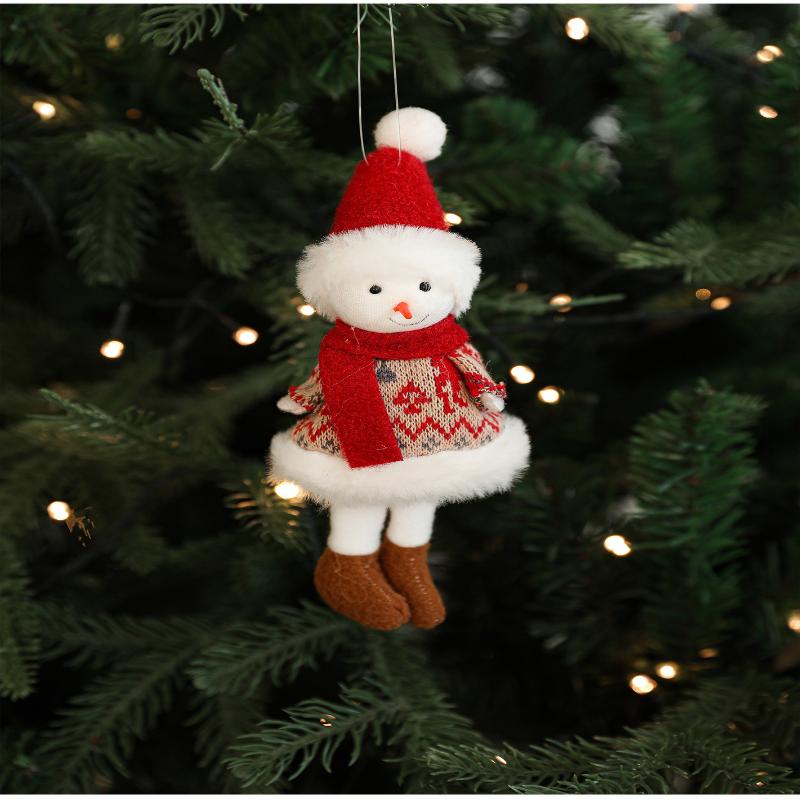 Weihnachten Plüsch Schneemann Anhänger Weihnachtsbaum Hängend Lieblich Schöner Anhänger Szene Dekorieren Weihnachtsbaum Hängende Ornamente