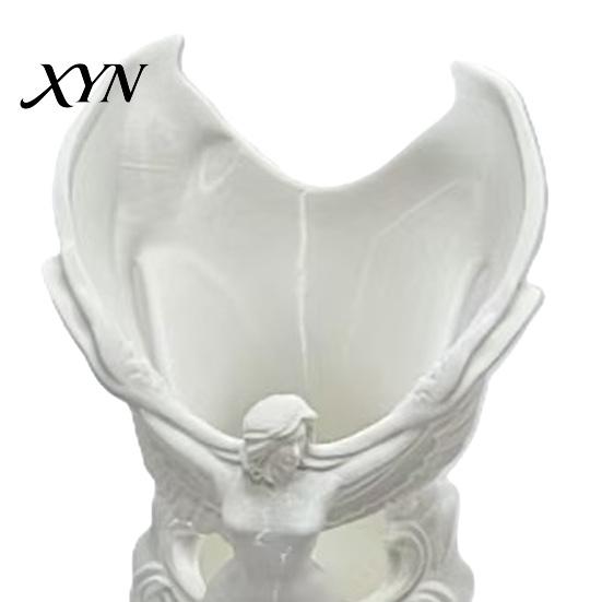 Cute Makeup Brush Cup Angel Fairy Pen Holder, 3D Printed Cosmetic Organizer, Tabletop Holder for Vanity Desk, Dried Flower Vase, Gift Women Artistic