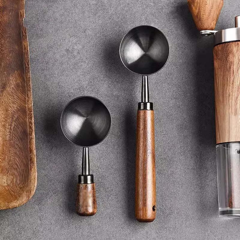 1pc Walnut Handle Measuring Spoon Coffee Powder Spoon Kitchen Home Baking Tool Measuring Cup Measuring Tools for Kitchen