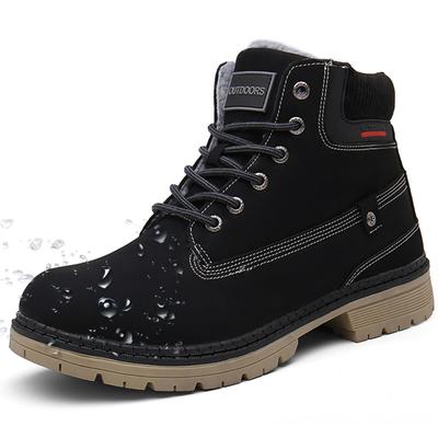 ZUSERIS Winter Trekking Snow Hiking Winter Cotton Size Boots, Shoes, Boots, Boots, Boots, Waterproof, Non-Slip, Shoes, Warm, Fleece-Lined, Black,