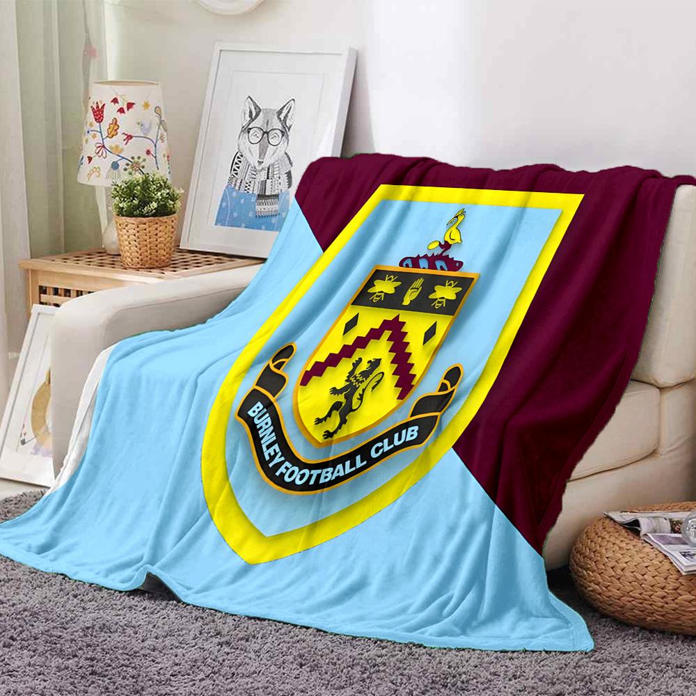 Football Club Burnley Flannel Blanket, Soft Polyester, Modern Design, All-Season for Camping, Travel, Gifts for holidays or birthdays