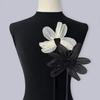 Stoff Lotus Applikation Lotusblumen Dekoration mit langem Band Aufnäher Blumen Verzierung