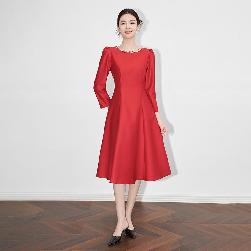 

Элегантное вечернее платье А-силуэта с отделкой бисером и высококачественным блеском для женщин XXL красный