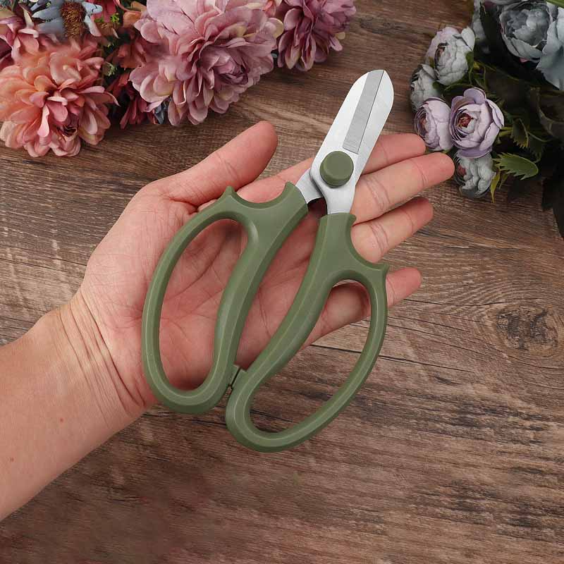 Stainless Steel Garden Scissors Florists Professional Flower Arranging Shears Comfortable Grip Handle Potted Plant Pruning Tools