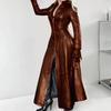 Damska kurtka ze sztucznej skóry zapinana na zamek błyskawiczny Slim Fit stylowy elegancki trencz ze stójką na jesienną zimę
