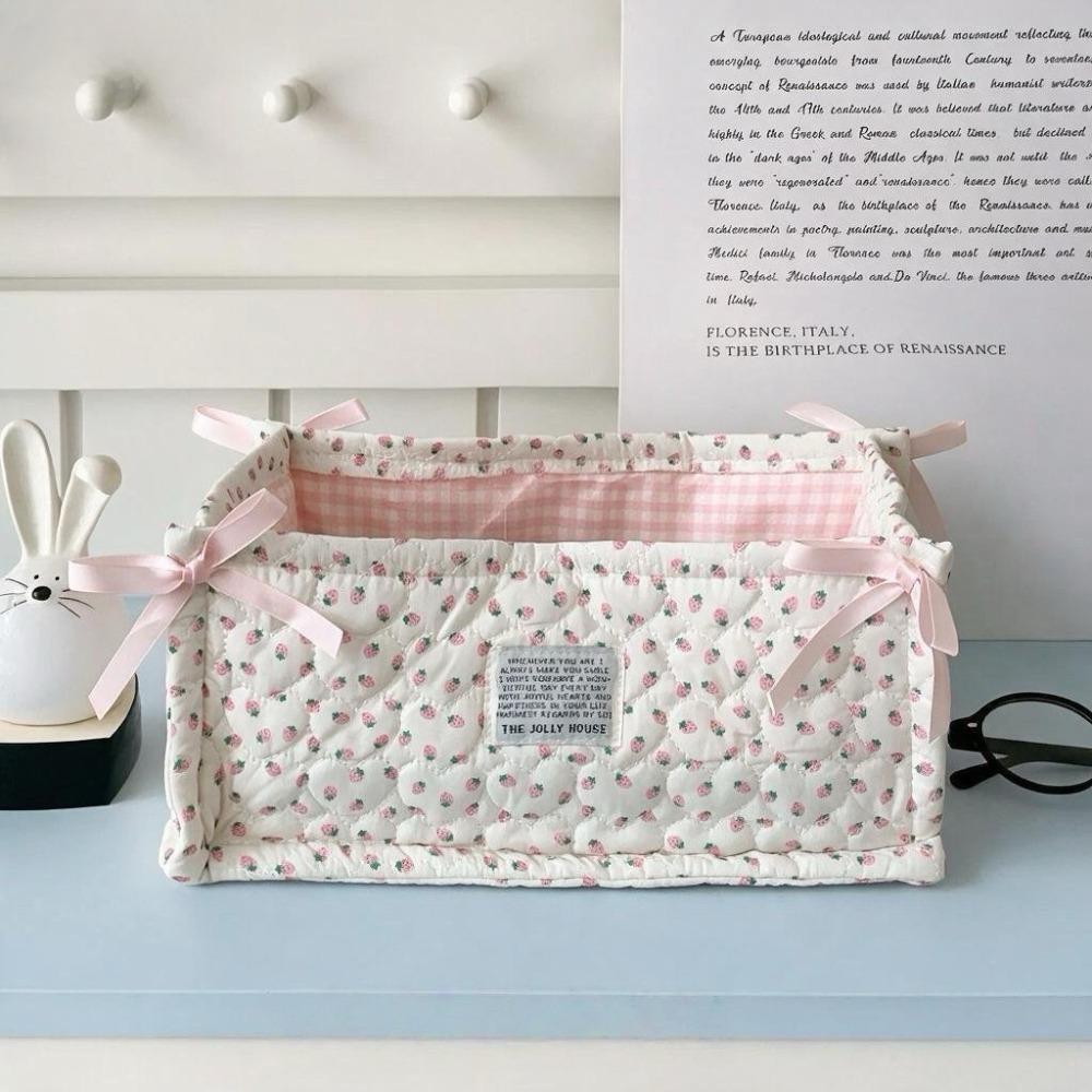 Quilted Storage Basket Square Cosmetics Snacks Organizer New Storage Box Home Decoration