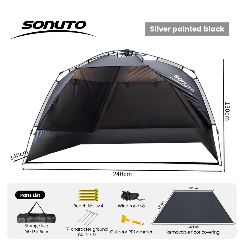 Sonuto Outdoor 3-4P One-Touch Campingtent Snel Automatisch Openend Strand Vis Tent Familie Reizen Picknick Park Anti-UV Schaduw