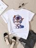 Women Fashion Print T-Shirt Girl Y2K Short Sleeve Tees Tops Kawaii 90S Sweetshirts Female Harajuku Graphic O-Neck T-Shirt