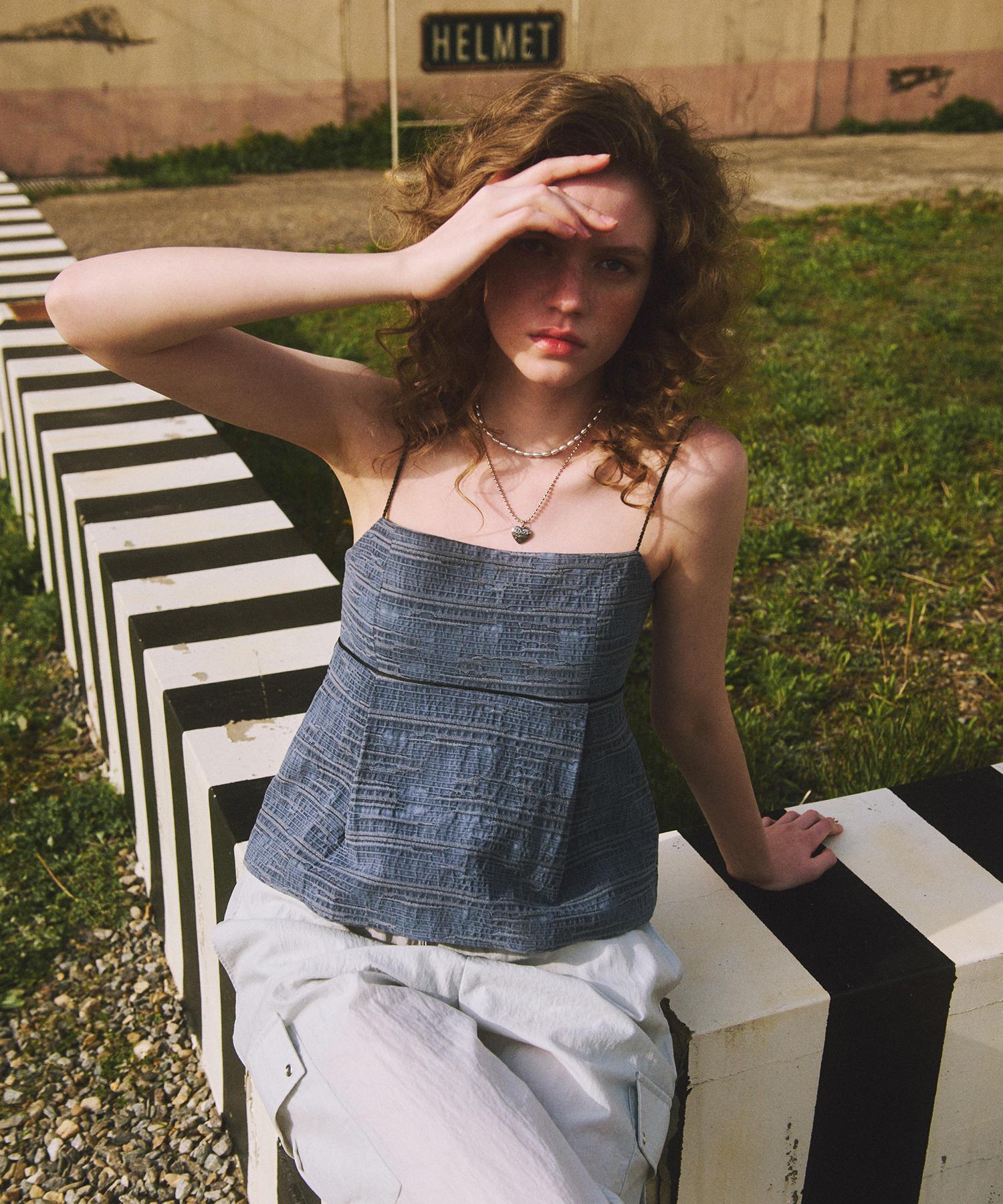 Etmont Linen Sleeveless Blouse, Blue Blue/Free