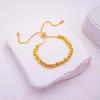 Gold-Plated Adjustable Watermelon Bead Bracelet: Versatile Ancient Charm