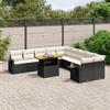 VidaXL Garden Lounge Set with Cushions 11 Pcs, Patio Sofas, Patio Furniture Set, Outdoor Furniture, Black 3271945