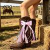 Boho Chic Støvlepynt 1 Par Båndsløjfe Charms Cowboy Tilbehør Hvid Lyserød Blå Mode Smykker med Kunstige Perler og Blonder Cowgirl Charms til Kvinder
