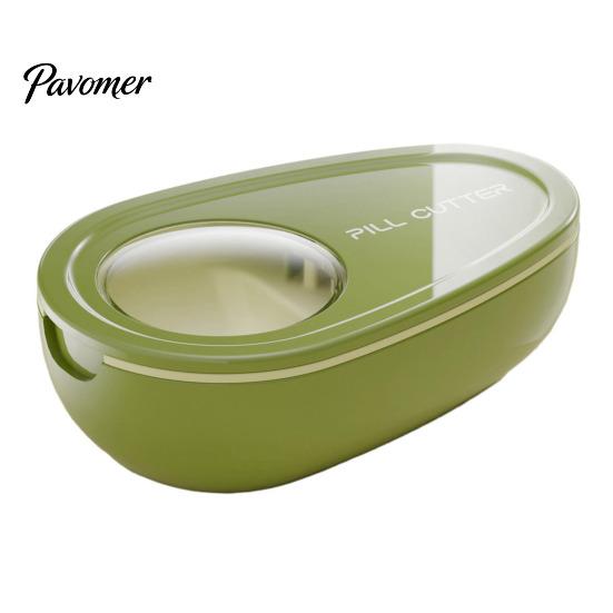 Splitter And Storage Tool Portable Pill Box with Cutter, Stainless Steel Blade Compact Travel Medication Organizer Case, Lightweight Large Capacity