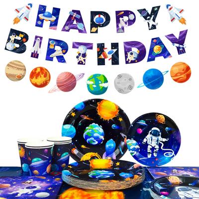 Space Theme Tableware, Outer Space Birthday Party Supplies Party Plates Napkins Tablecloth Banner Garland Etc Space Birthday Decorations