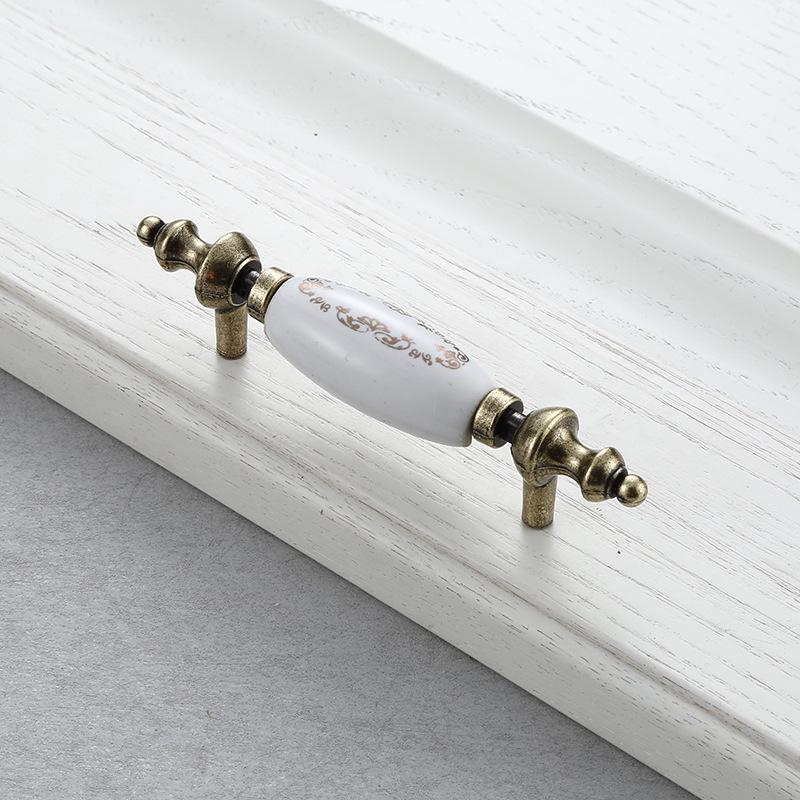 European White Ceramic Cabinet and Wardrobe Door Handles