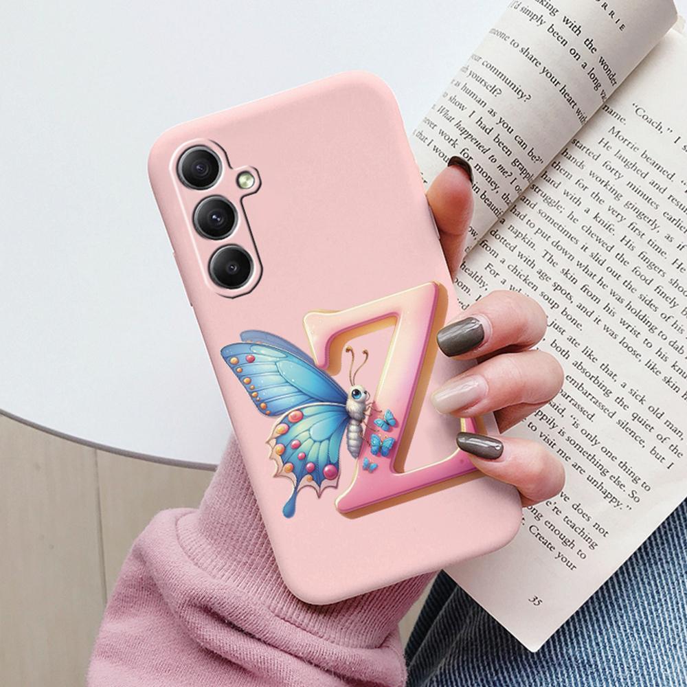 Phone Case For Samsung Galaxy A15 A25 A35 A55 A13 Colorful Letter Love Flower Butterfly Women INS Shell Fundas Bumper Soft Cover