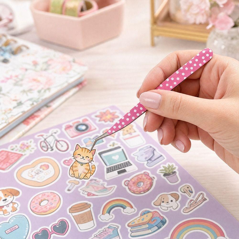 Stainless Steel Curved Stickers Tweezers Anti-static Lashes Extension Tweezer Extensions Grafting