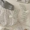 Fresh and Light Feminine Floral-patterned Cotton Summer Short Bootleg Socks with Rolled Edges, Paired with Small Leather Shoes