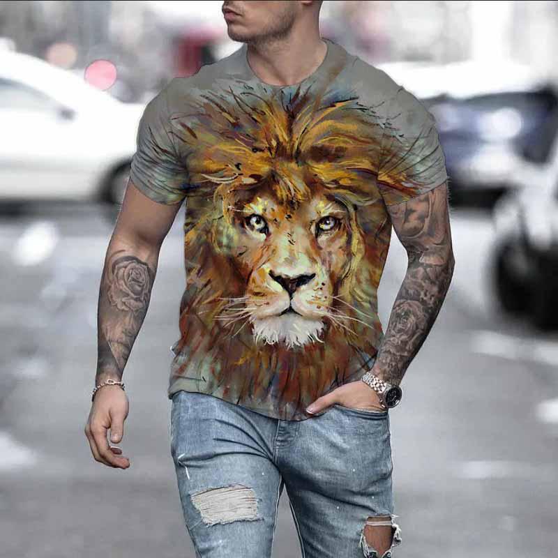 Tricou pentru bărbați, cu imprimeu 3D, cu animale, cu șoarece, la modă de vară, ocazional, sport în aer liber, fitness, cu gât rotund, cămașă cu mânecă scurtă pentru bărbați