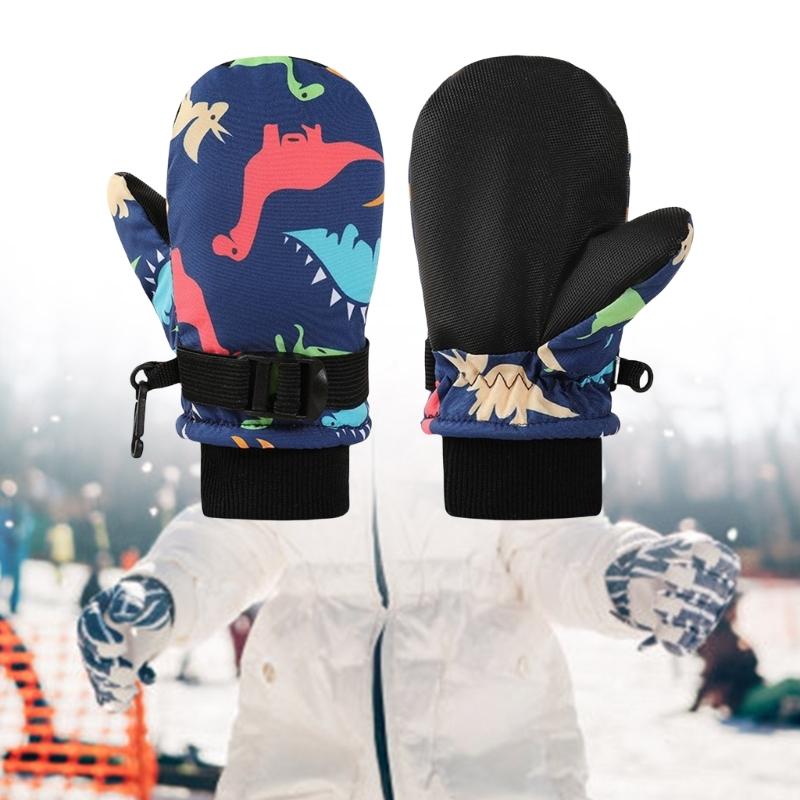 Kinderfäustlinge Winter Warm Schneehandschuhe Vollfingerhandschuhe mit Fleece-Isolierung zum Skifahren und Eislaufen