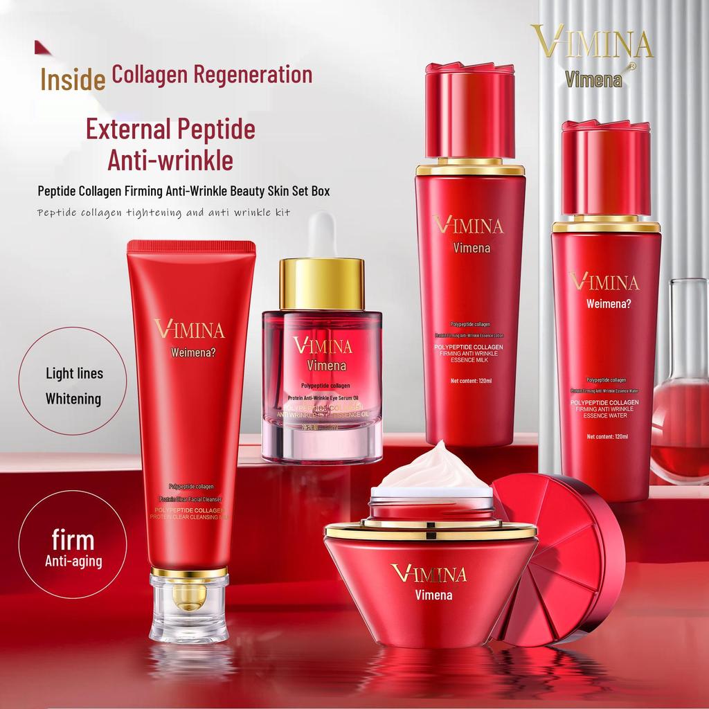 Radiant Peptide Collagen Set: Tender, Moisturizing, Non-Greasy Skincare for Brighter Skin Tone.