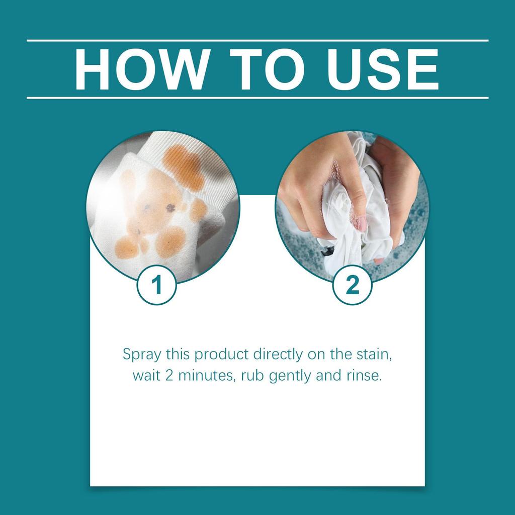 Laundry Stain Remover Spray: A powerful penetrating agent for clothes Specifically designed to clean collars and whiten fabrics before washing