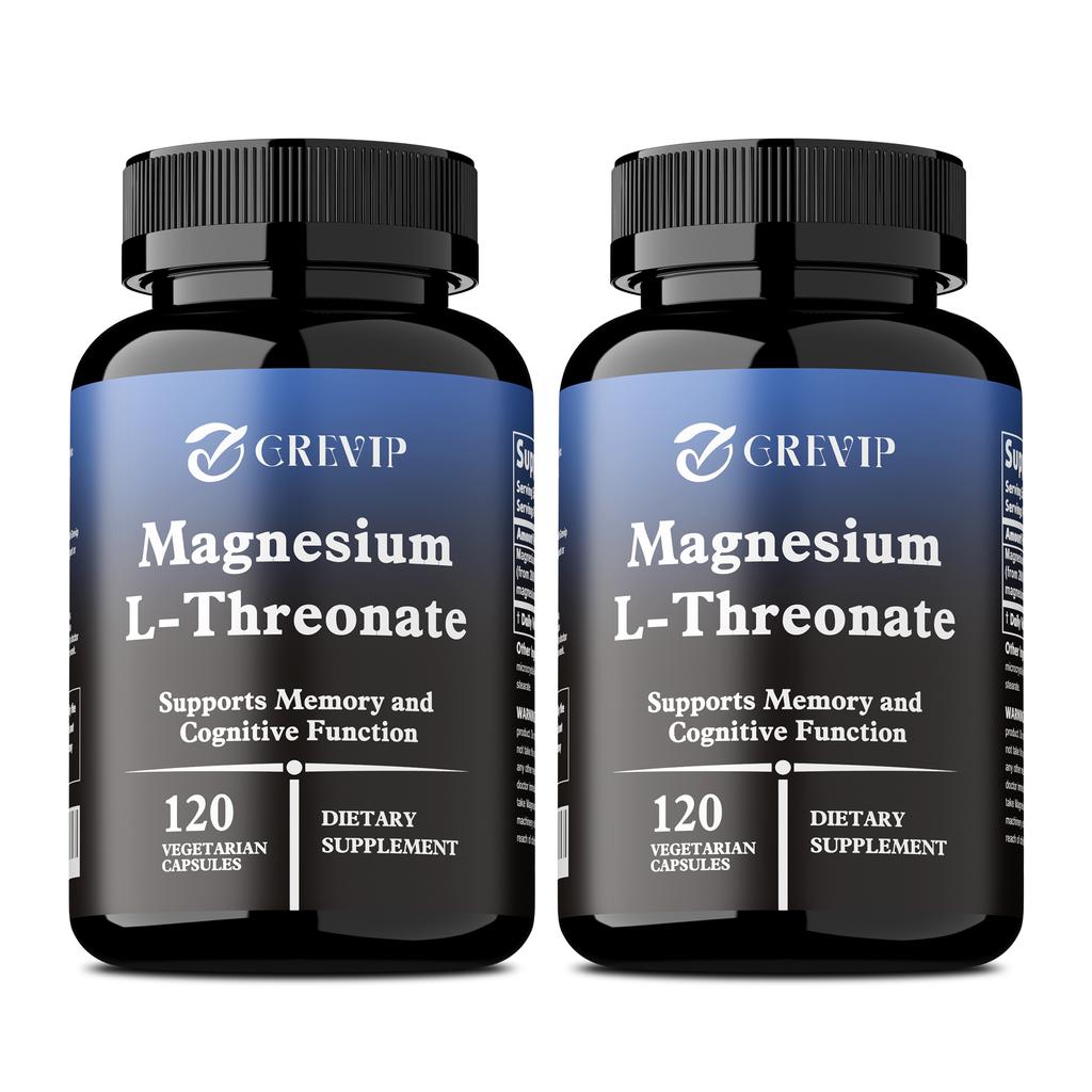 Nährkapseln mit hochdosiertem Magnesium-L-Threonat, natürlich extrahiert und leicht absorbierbar, für Erwachsene geeignet.
