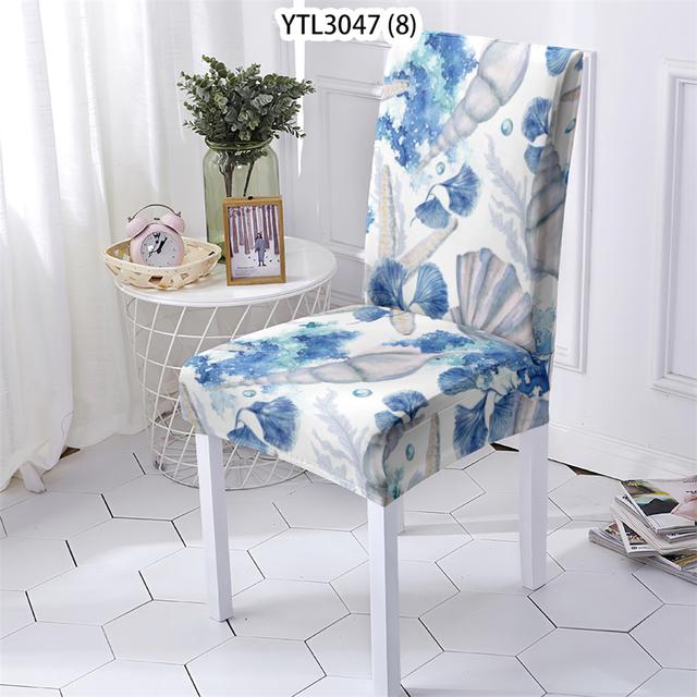 Bürostuhlbezug im Ozean-Tier-Stil, Stretch-Stühle, Küchenstuhlbezug, Pflanzenkorallenmuster, Stuhlbezug für Zuhause