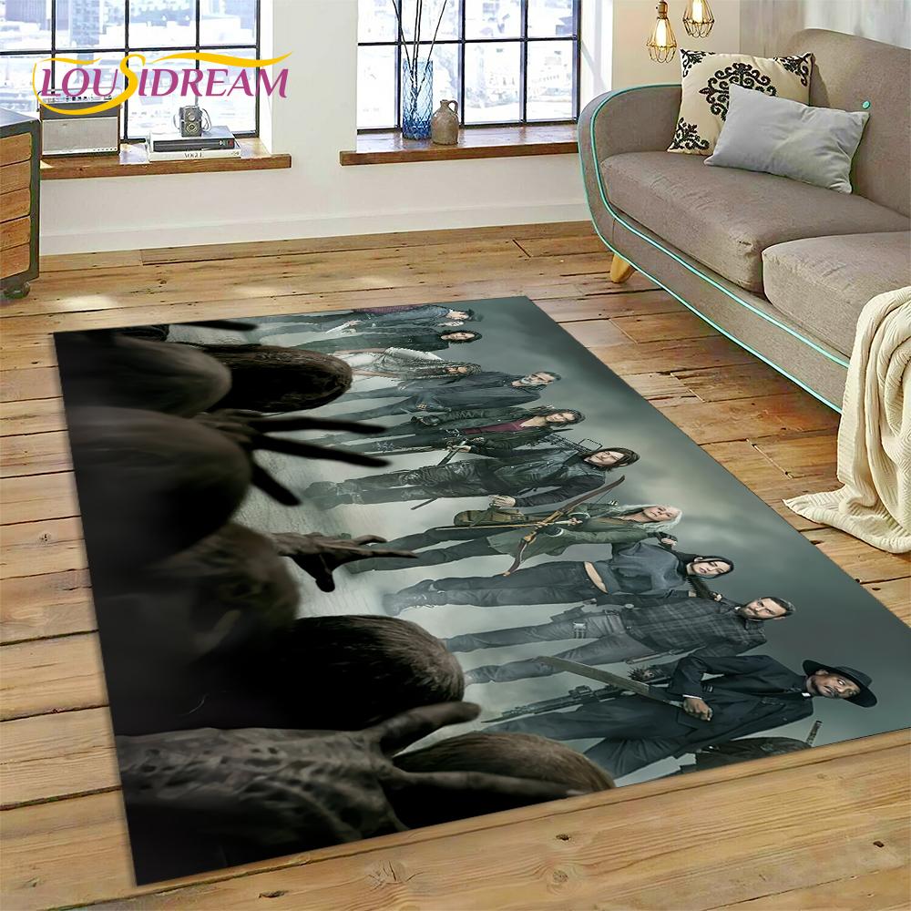 Tappeto 3D The Walking Dead Lincoln TWD TV per Soggiorno Camera da Letto Decorazione Casa, Tappetino da Pavimento Antiscivolo Decorazione per Divano Zerbino